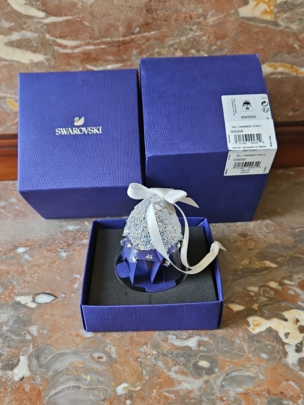 NWT Swarovski Crystal Bell Ornament Star Small